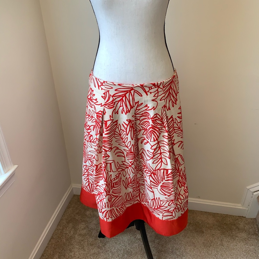 Lane Bryant Cream and Red Circle Skirt